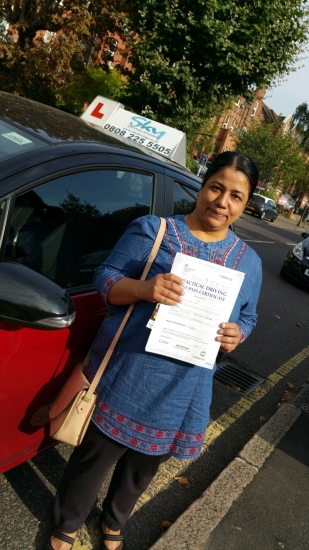 Thank you so much Shereen everything you have done for me You are the best instructor I recommend who wants to learn driving she is the best<br />
<br />
Khin May Than London