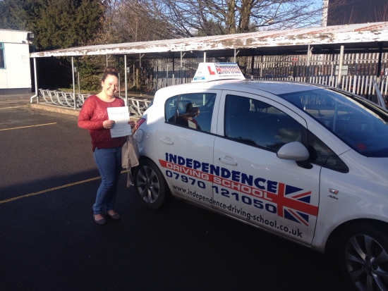 Congratulations Collette passed 13012014 with 2 faults