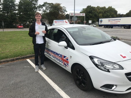 Congratulations Lewis Reid passed at Watnall test centre 05/09/2018