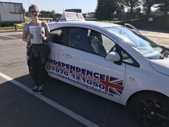 Congratulations Jessica Spalding passed today at Watnall test centre