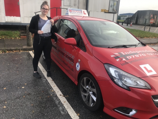 Well done Georgina passed at Watnall test centre 15/11/2019
