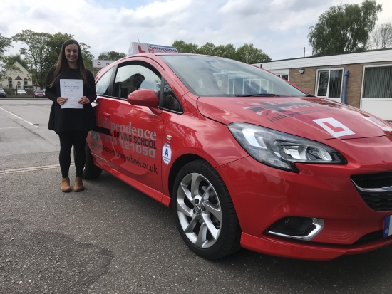 Congratulations jess passed first time at Watnall test centre