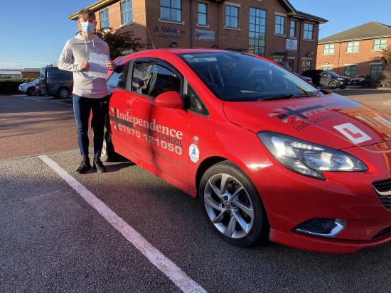 Congratulations Passed at Chilwell test centre 17/12/2020