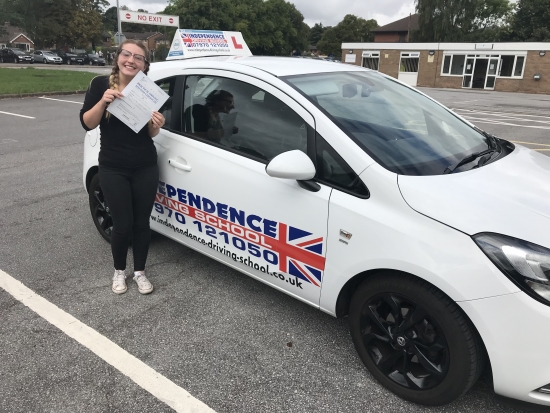 Well done Georgia <br />
Passed first time at Watnall test centre <br />
21/08/2018