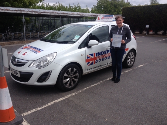 Congratulations Amy passed 07052014 2nd time with 2 faults