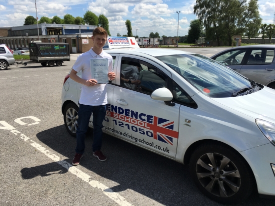 Congratulations Arron passed first time at watnall test centre 04072016