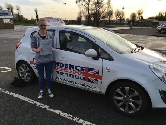 Congratulations Becky passed 18122015 at Watnall test centre