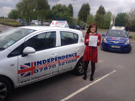 Congratulations Rebekkah passed 02052014 with 2 faults