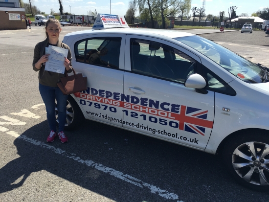 Well done Charlotte passed first time 04052016 at Watnall test centre