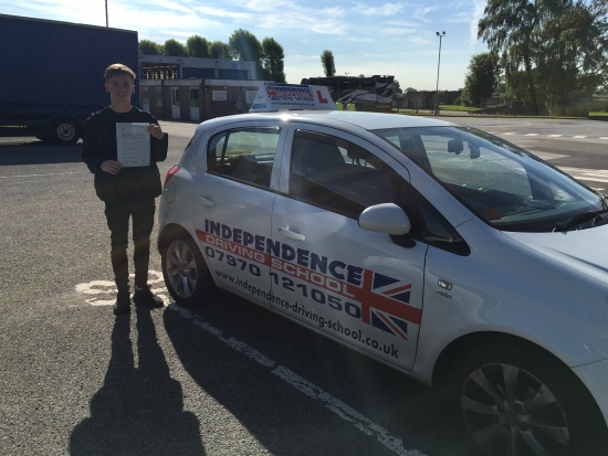 Congratulations Connor Adams passed first time at watnall test centre 04072016