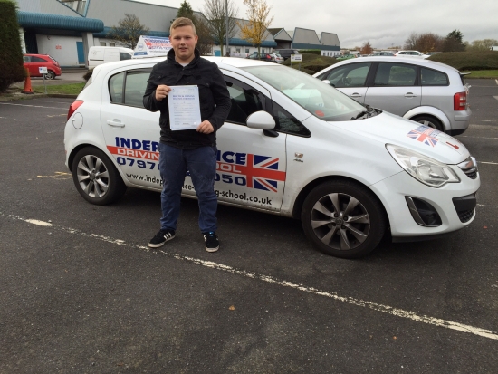 Congratulations Dane passed 13112014 at Beeston test centre with 7 dfs