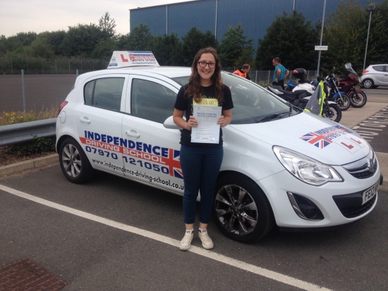 Congratulations Elicia passed 23072014 with 4 faults 