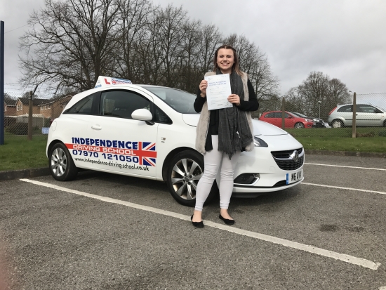 Congratulations Jess passed at Watnall test centre 14032017