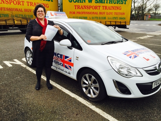 Congratulations Lizbeth passed at Watnall dtc 18122014
