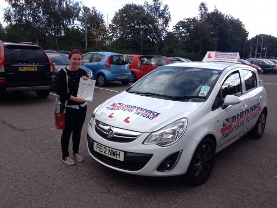 Well done Lottie passed 2nd time 16092013 with 2 faults