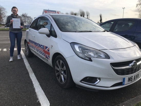 Congratulations Olivia passed 03022017 at Watnall test centre