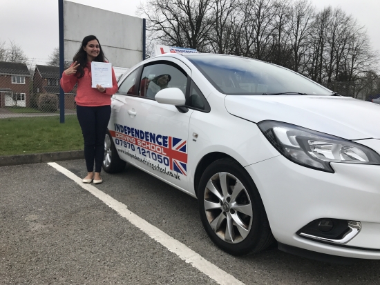 Congratulations Parvaty passed at Watnall <br />
<br />
27032017