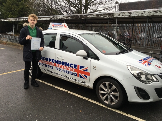 Congratulations Sam passed at Beeston test centre 15122015