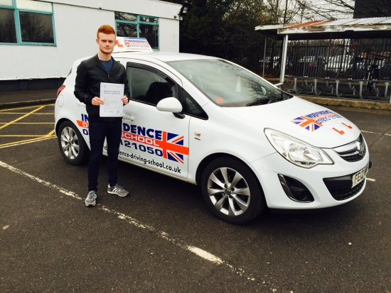 Congratulations Sean passed 22012015 with 6 faults