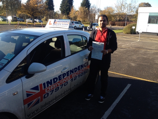 Congratulations Viqas passed 191113 3rd time with 6 faults