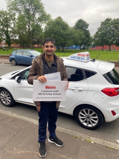 Very well done to Aitzaz for passing his practical test first time at Bolton on 25/8/21.