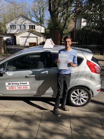 Well done for passing your test at Bolton today.  Congratulations.