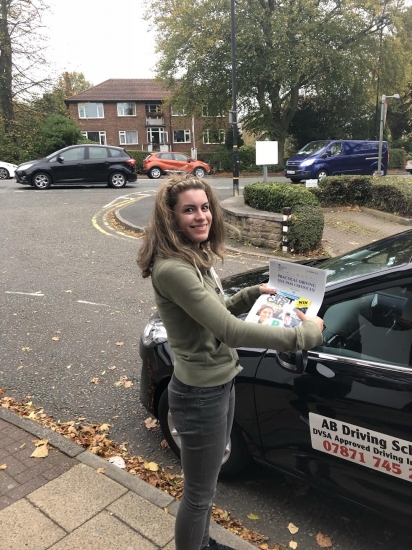 Well done to Anna Green for passing her practical test in Sale on 23/10/18