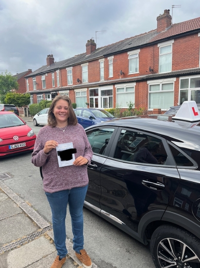 Very well done to Caroline for passing her practical test first time at Bolton on 7th July 2022.  Only one fault as well.