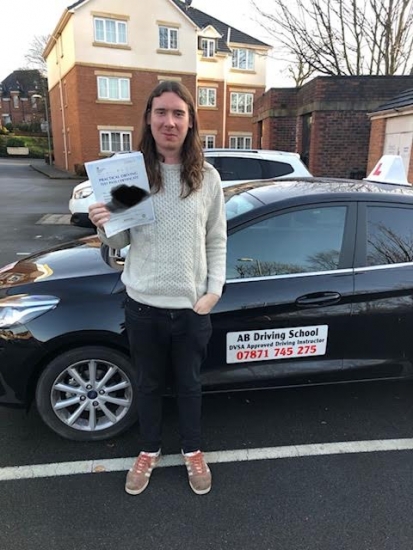 Congratulations goes to Chad for passing his practical test at Cheetham Hill on the 17/12/18