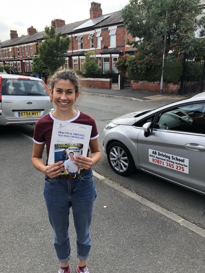 Well done for passing your test today in Sale.  Stay safe on the roads.