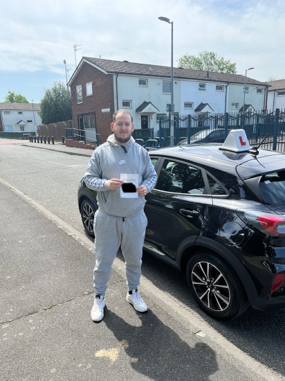 Congratulations t Shkumbin for passing his practical test first time at Atherton on 17/6/22.
