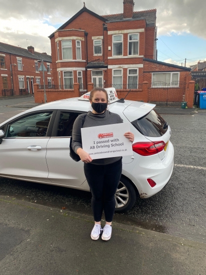 Well done to Stephanie for passing her practical test first time at Cheetham Hill on the 4/11/20