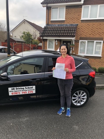 Congrats to Valerie for passing her practical test at Sale first time.  Well done.