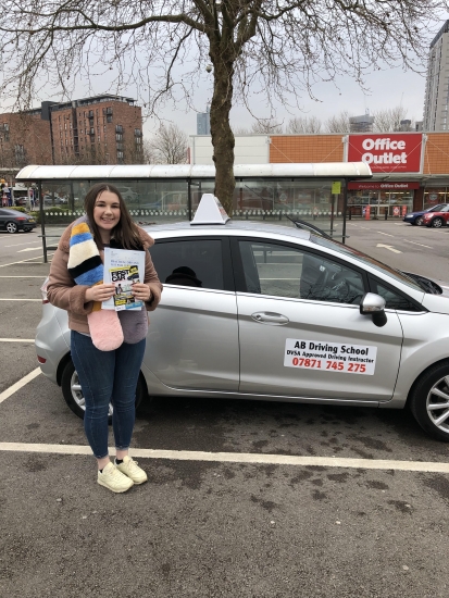Congratulations to Laura Cousins for passing her practical test on Thursday 12th April 2018 Well done and stay safe
