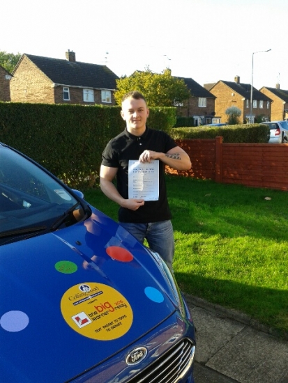 A great first time pass for Ed with only 2 minor faults on 261015 at Aylesbury test centre