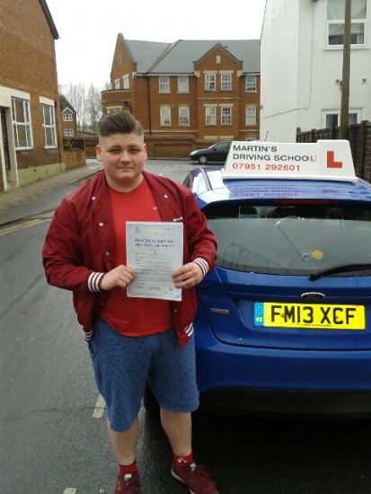 Congratulations to Craig who passed on 14215 with only two faults at Aylesbury test centre on his first attempt Enjoy driving your Fiesta