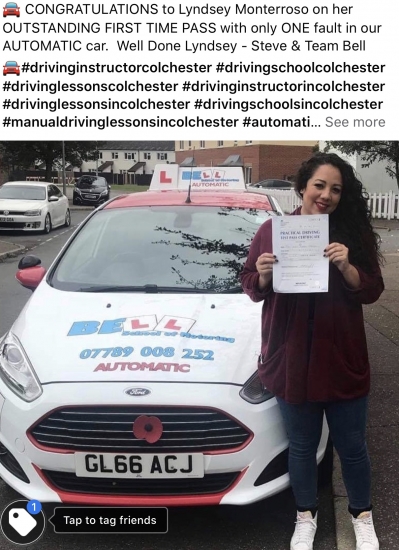 Fantastic FIRST TIME PASS in our AUTOMATIC car with ONE fault for Instructor Steve