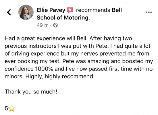 FANTASTIC review for Instructior Pete and the Bell Team