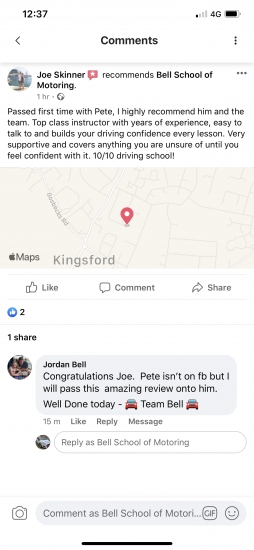 Fantastic review for Instructor Pete