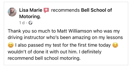 Another FANTASTIC review for instructor Matt