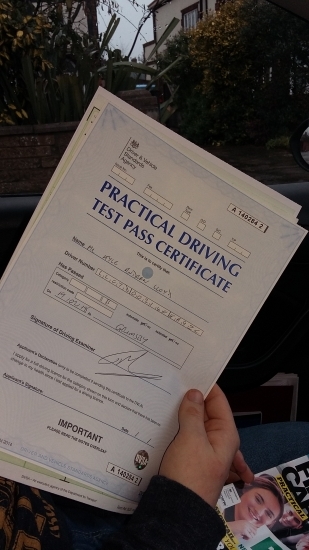 well done Kyle a great drive and 1st time pass unfortunately the profile picture was a little blurred Be safe