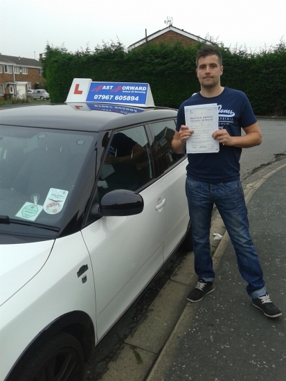 Well done Tony on passing 1st time with only 1 minor all the best for the future