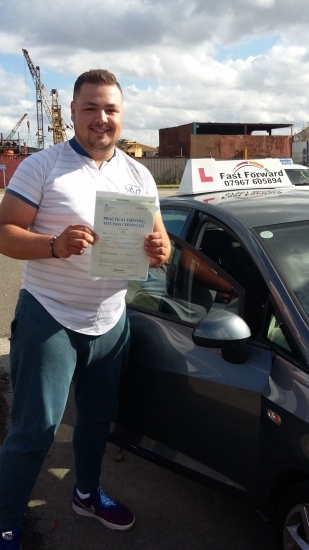 Well done on passing your driving test make your own way to work now Be safe