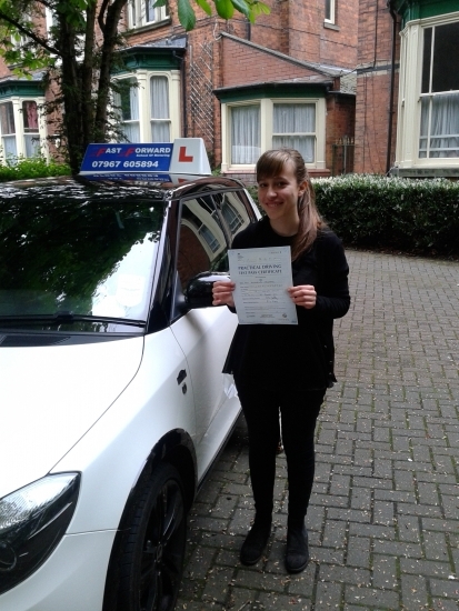 Well done Antonella on passing your test 1st time and only 4 minors a great result all your hard work paid off