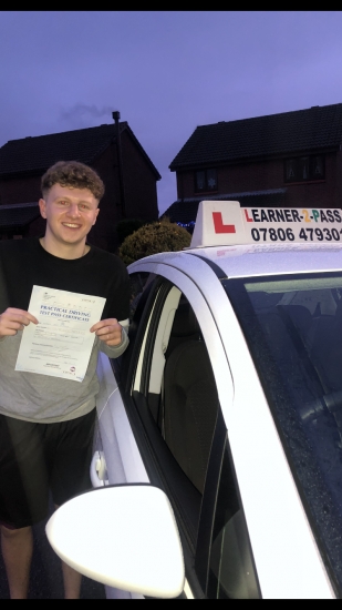 CONGRATULATIONS ANDREW PASSING YOUR DRIVING TEST 1ST TIME