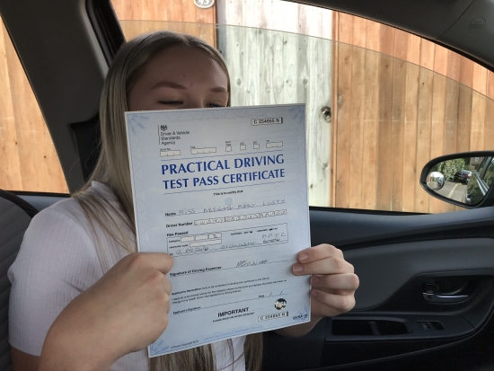 Great drive Abi, only 3 driving faults.