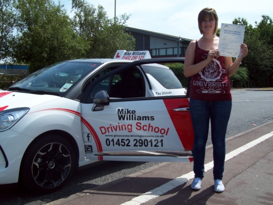 Congratulations to Jazz Cooper of Gloucester who passed her Practical Driving Test in Gloucester at the 1st attempt<br />
<br />
Jazz drove a really great test and got back to the Driving Test Centre with only 3 driving faultsgreat result<br />
<br />
She is now on the prowl for a good little car that she will love and cherish I am sure and is looking forward to driving her family and mates around Glouces