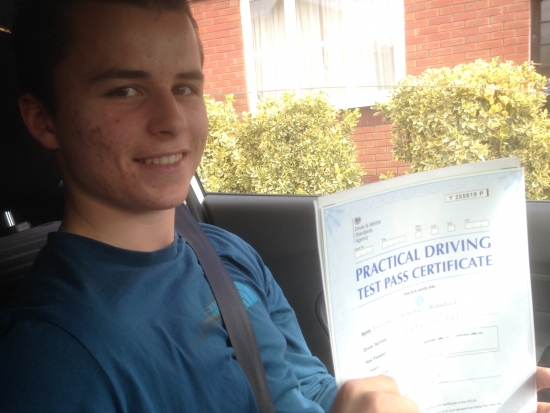 A Big Well Done to Jordan Stevens of Gloucester who passed his Practical Driving Test in Gloucester at the very 1st attempt<br />
<br />
Cool calm and very collected was your mind set for your Test You played a blinder and drove brilliantly throughout Well Done<br />
<br />
Safe driving to work for that new job Jordan<br />
<br />
Best wishes for the future from driving instructor Mike at Mike Williams Driving School