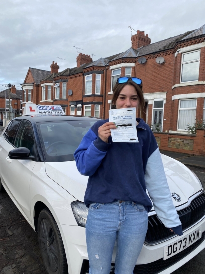 A big congratulations to Haley Davies.🥳<br />
Haley passed her driving test today at Crewe Driving Test Centre. First attempt and with 7 driver faults.<br />
Well done Haley safe driving from all at Craig Polles Instructor Training and Driving School. 🙂🚗<br />
Driving instructor-Jane Chesters