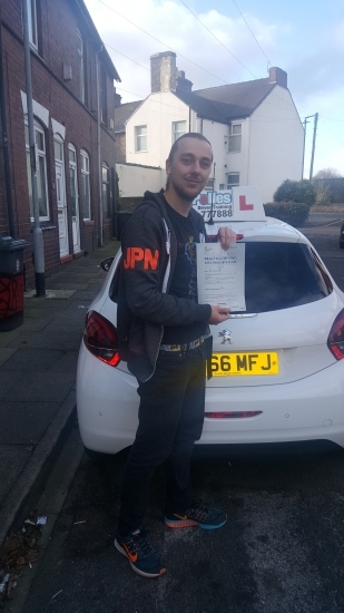 A big congratulations to Davin Ward, who has passed his driving test at Cobridge Driving Test Centre, with just 2 driver faults.<br />
Well done Davin- safe driving from all at Craig Polles Instructor Training and Driving School. 🙂🚗<br />
Instructor-Dave Wilshaw